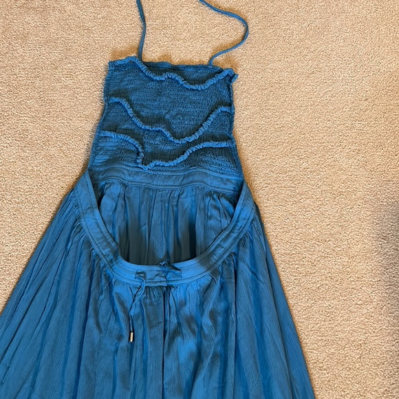 Boho teal backless dress - Picture 5 of 6